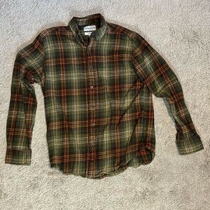 Saddlebred Classic Fit Men’s Medium Green/Orange/Brown Flannel Button Down